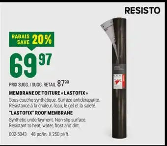 BMR MEMBRANE DE TOITURE  LASTOFIX  offer