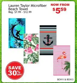 Oxford Mills Lauren Taylor Microfiber Beach Towel offer