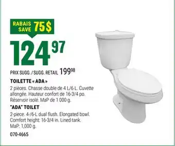 BMR TOILETTE  ADA  offer