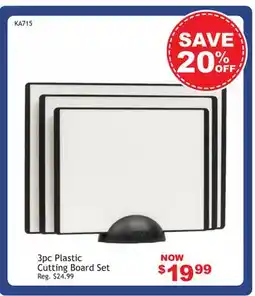 Oxford Mills 3pc Plastic Cutting Board Set offer