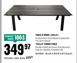 BMR TABLE À DÎNER  HOLLO  offer