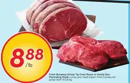 Sobeys Fresh Boneless Sirloin Tip Oven Roast or Family Size Marinating Steak offer