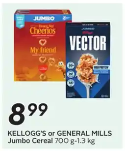 Sobeys KELLOGG'S or GENERAL MILLS Jumbo Cereal offer