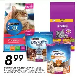 Sobeys Cat or Kitten Chow, Dentalife Dog Chews or Treats, Dry Cat Food offer