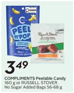 Sobeys COMPLIMENTS Peelable Candy 160 g or No Sugar Added Bags offer