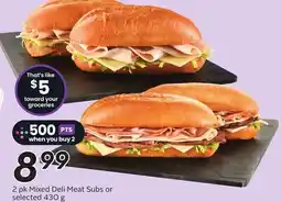 Sobeys 2 pk Mixed Deli Meat Subs or selected 430 g offer