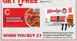 Sobeys WENDY'S Fresh Never Frozen 100% Canadian Ground Beef Patties offer