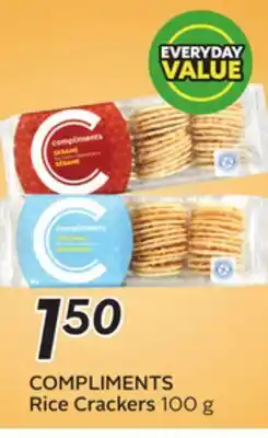 Sobeys COMPLIMENTS Rice Crackers offer