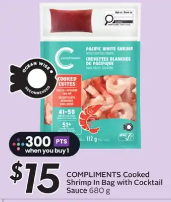 Sobeys COMPLIMENTS Cooked Shrimp In Bag with Cocktail Sauce offer