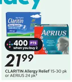 Sobeys Allergy Relief 15-30 pk or 24 pk† offer