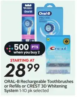 Sobeys ORAL-B Rechargeable Toothbrushes or Refills or CREST 3D Whitening System offer