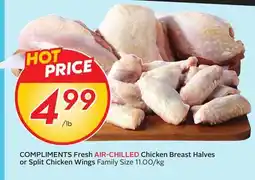Sobeys COMPLIMENTS Fresh AIR-CHILLED Chicken Breast Halves or Split Chicken Wings offer