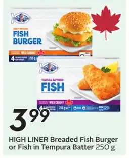 Sobeys Breaded Fish Burger or Fish in Tempura Batter offer