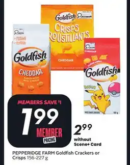 Sobeys PEPPERIDGE FARM Goldfish Crackers or Crisps offer