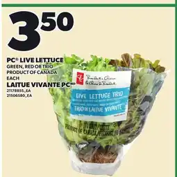 Independent Grocer PC LIVE LETTUCE, EACH offer