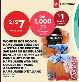 Independent Grocer WONDER HOT DOG OR HAMBURGER BUNS 8/12'S OR D'ITALIANO CRUSTINI, SAUSAGE OR HAMBURGER BUNS offer