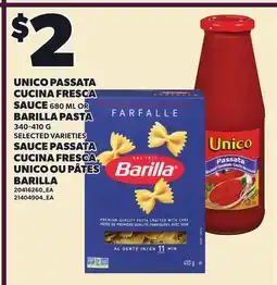 Independent Grocer UNICO PASSATA CUCINA FRESCA SAUCE, 680 ML OR BARILLA PASTA offer