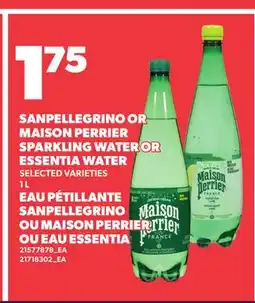 Independent Grocer SANPELLEGRINO OR MAISON PERRIER SPARKLING WATER OR ESSENTIA WATER offer
