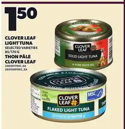 Independent Grocer CLOVER LEAF LIGHT TUNA, 85/170 G offer