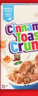 Food Basics GENERAL MILLS HONEY NUT CHEERIOS 430 G CINNAMON TOAST CRUNCH 354 G offer