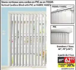 Sushi Shop Vertical Cordless Blind with PVC or FABRIC VANES offer