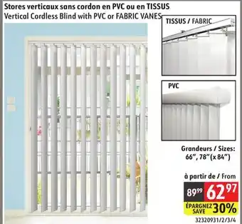 Sushi Shop Vertical Cordless Blind with PVC or FABRIC VANES offer