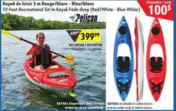 Sushi Shop 10-Foot Recreational Sit-In Kayak Fade deep (Red/White - Blue White) offer