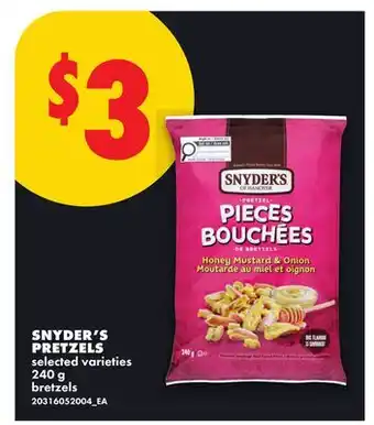 No Frills SNYDER'S PRETZELS offer