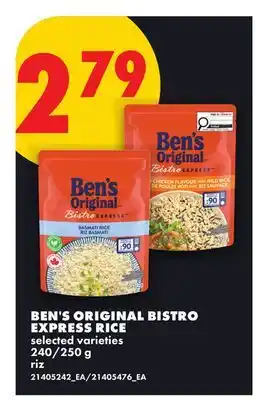 No Frills BEN'S ORIGINAL BISTRO EXPRESS RICE, 240/250 g offer