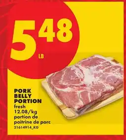 No Frills PORK BELLY PORTION offer