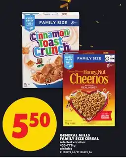 No Frills GENERAL MILLS FAMILY SIZE CEREAL offer