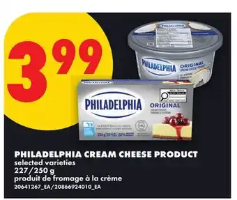 No Frills PHILADELPHIA CREAM CHEESE PRODUCT, 227/250 g offer