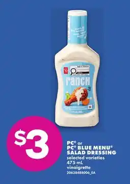No Frills PC OR PC BLUE MENU SALAD DRESSING offer