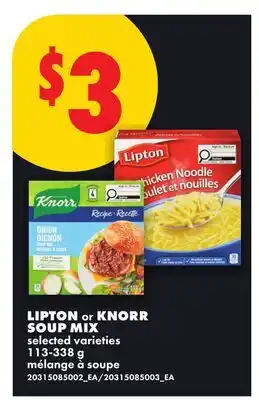 No Frills LIPTON or KNORR SOUP MIX offer