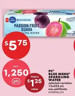 No Frills PC BLUE MENU SPARKLING WATER offer