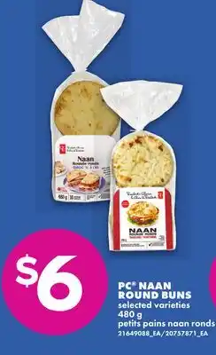 No Frills PC NAAN ROUND BUNS offer