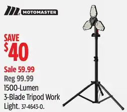 Canadian Tire 1500-Lumen 3-Blade Tripod Work Light offer