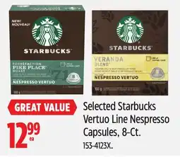 Canadian Tire Selected Starbucks Vertuo Line Nespresso Capsules, 8-Ct offer