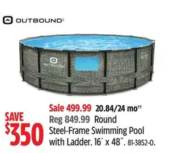 Canadian Tire OUTBOUND Round Steel-Frame Swimming Pool with Ladder. 16´ x 48˝ offer