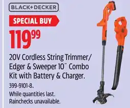 Canadian Tire BLACK+DECKER 20V Cordless String Trimmer/ Edger & Sweeper 10 Combo Kit with Battery & Charger offer