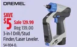 Canadian Tire DREMEL 3-in-1 Drill/Stud Finder/Laser Leveler offer