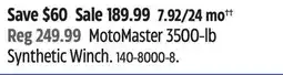 Canadian Tire MotoMaster 3500-lb Synthetic Winch offer