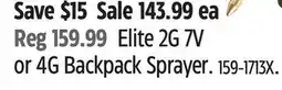 Canadian Tire Elite 2G 7V or 4G Backpack Sprayer offer