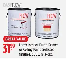 Canadian Tire EasyFlow Latex Interior Paint, Primer or Ceiling Paint offer