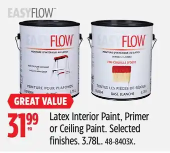 Canadian Tire EasyFlow Latex Interior Paint, Primer or Ceiling Paint offer