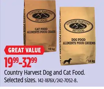 Canadian Tire Country Harvest Dog and Cat Food. Selected sizes offer