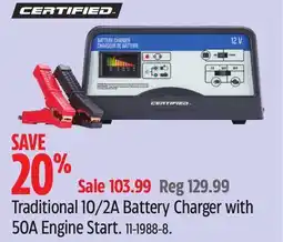 Canadian Tire CERTIFIED Traditional 10/2A Battery Charger with 50A Engine Start offer