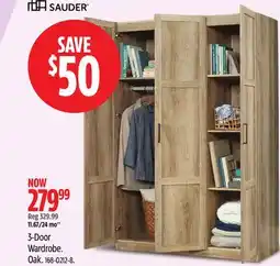 Canadian Tire SAUDER 3-Door Wardrobe offer