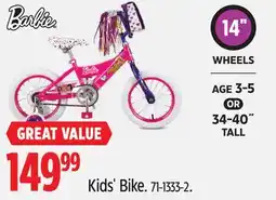 Canadian Tire BARBIE Kids' Bike offer