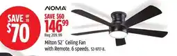 Canadian Tire Milton 52˝ Ceiling Fan with Remote. 6 speeds offer